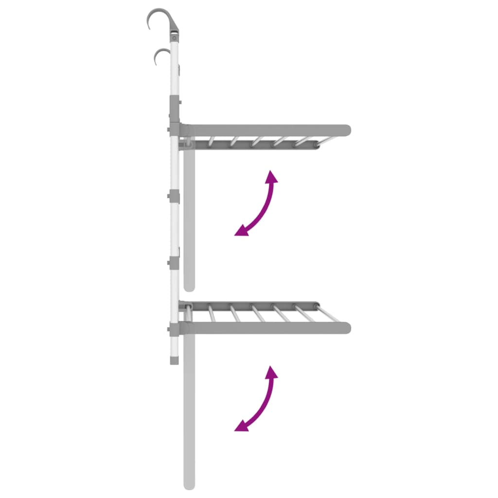 vidaXL Clothes Drying Rack for Balcony 54x25x42 cm Aluminium