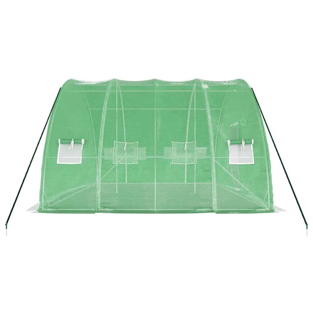 vidaXL Kas met stalen frame groen 24 m² 6x4x2,85 m