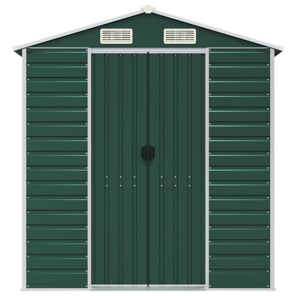 vidaXL Tuinschuur 191x130x198 cm gegalvaniseerd staal groen