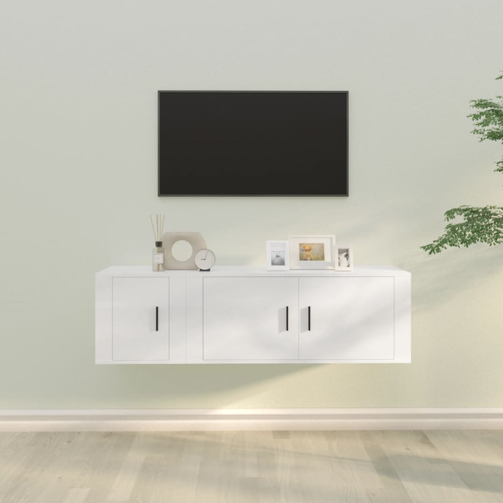vidaXL 2-delige Tv-meubelset bewerkt hout wit