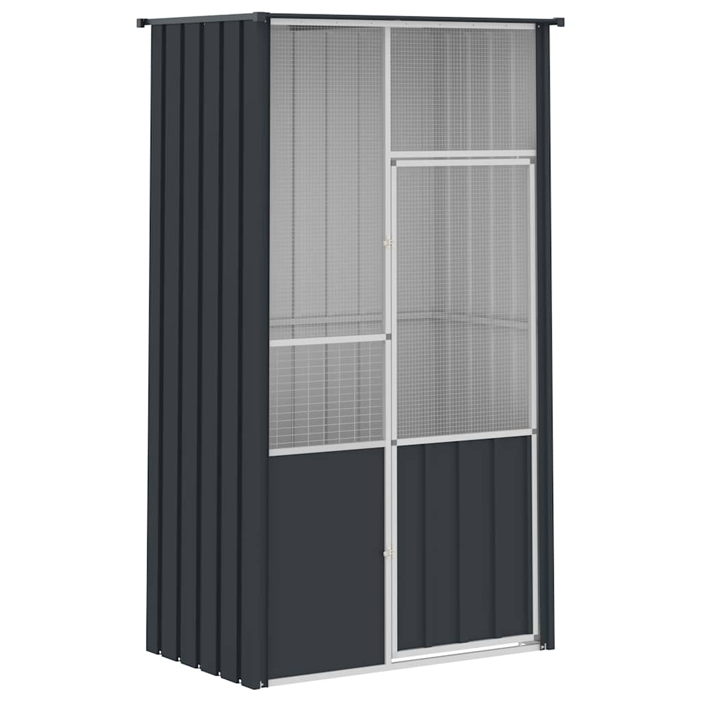 vidaXL Aviary 115x78x200 cm Galvanized Steel Anthracite