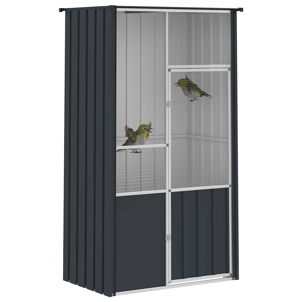 vidaXL Aviary 115x78x200 cm Galvanized Steel Anthracite