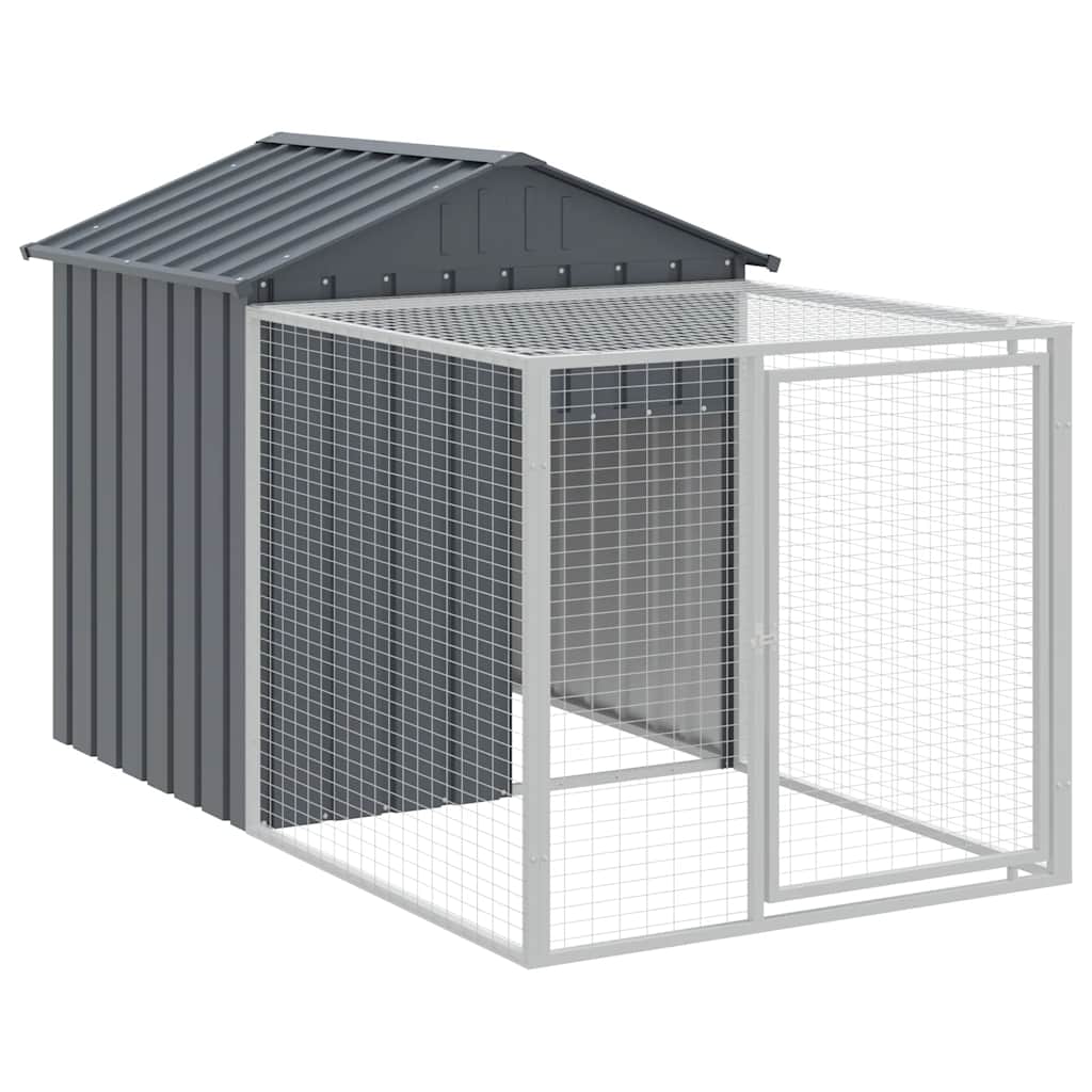 vidaXL Kippenhok met ren antraciet 117x201x123 cm gegalvaniseerd staal