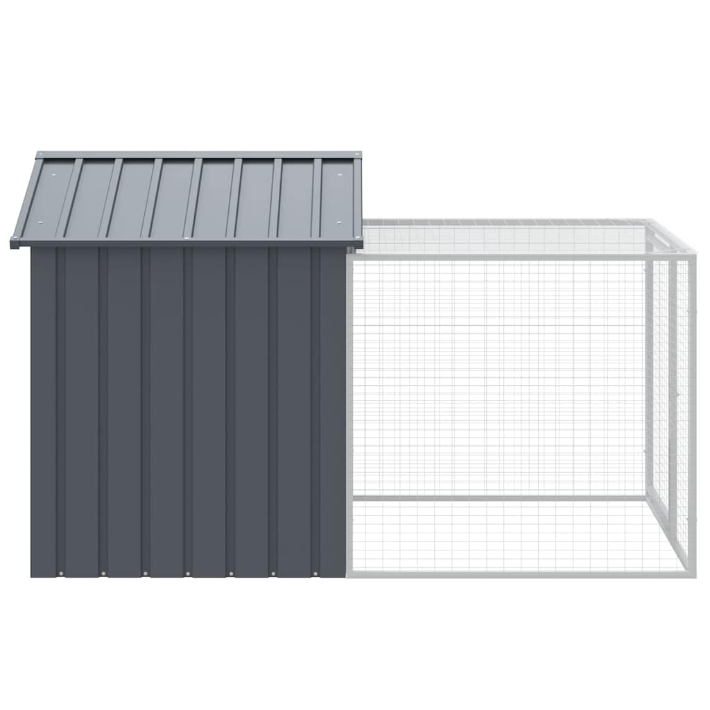 vidaXL Kippenhok met ren antraciet 117x201x123 cm gegalvaniseerd staal