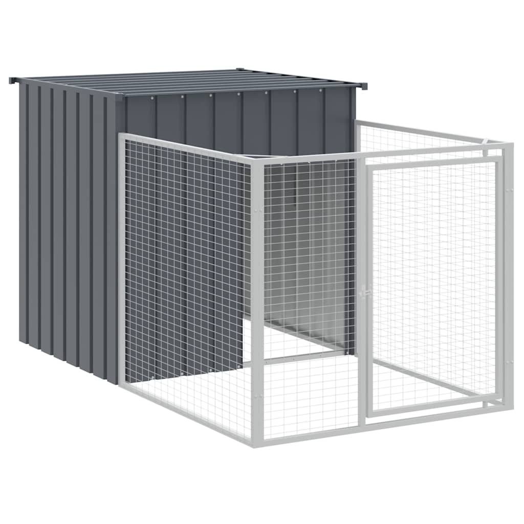 vidaXL Hondenhok met dak 110x201x110 cm gegalvaniseerd staal antraciet