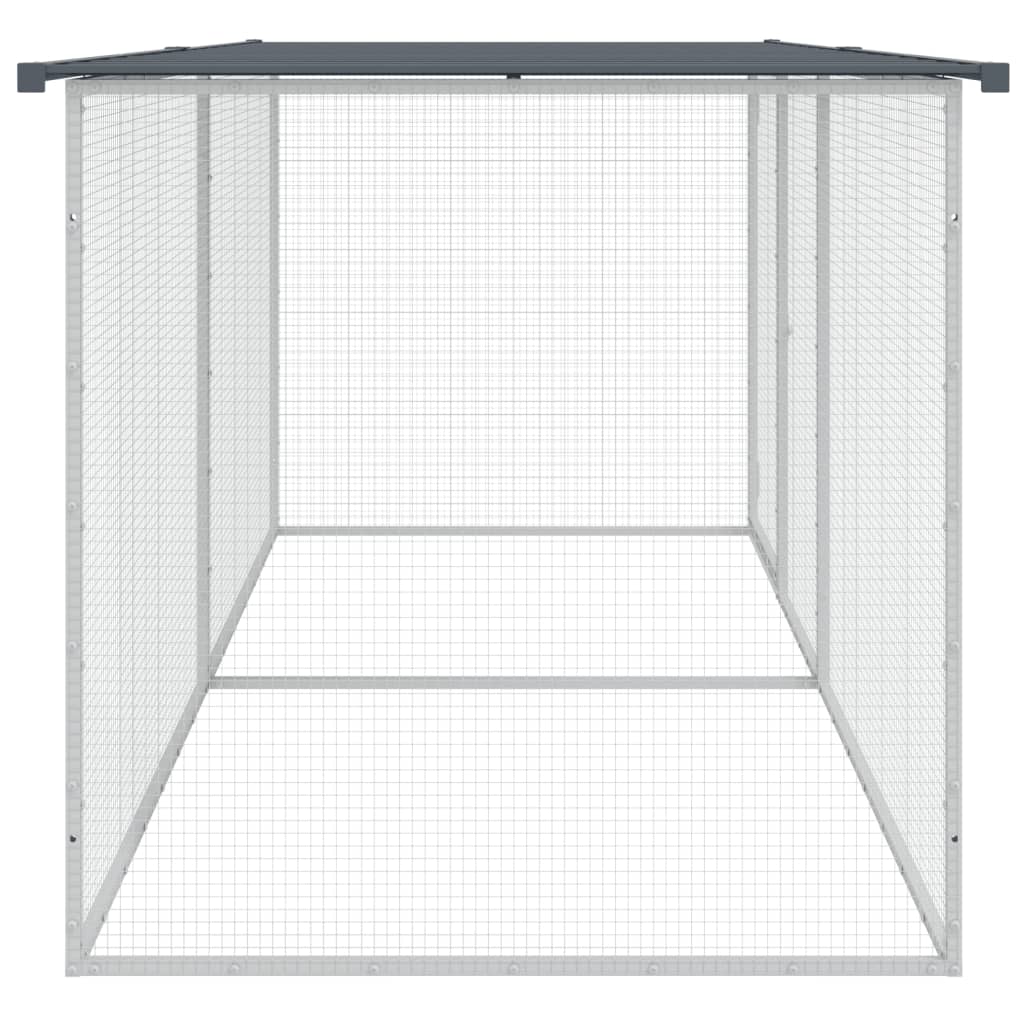vidaXL Chicken Coop with Roof Anthracite 203x98x90 cm Galvanized Steel
