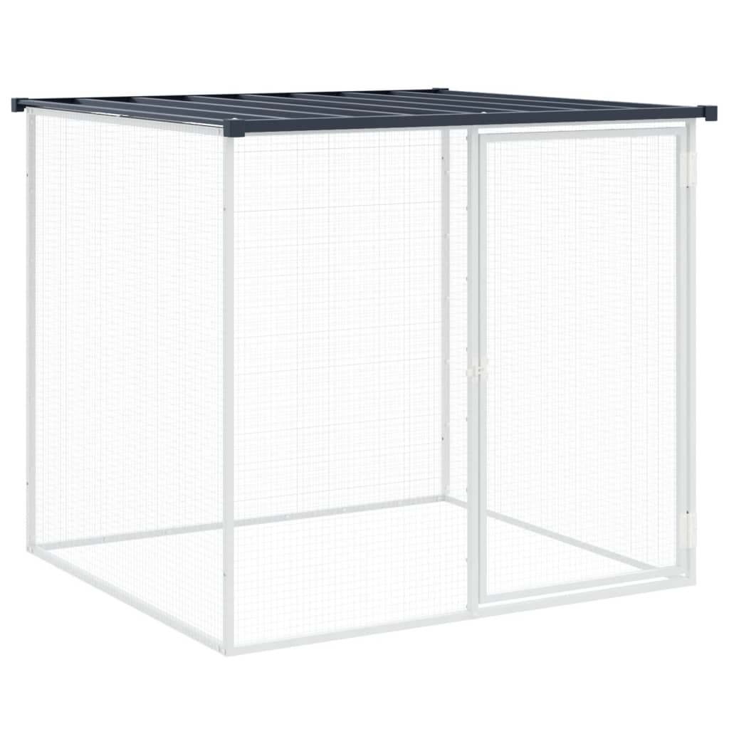 vidaXL Chicken Coop with Roof Anthracite 203x98x90 cm Galvanized Steel
