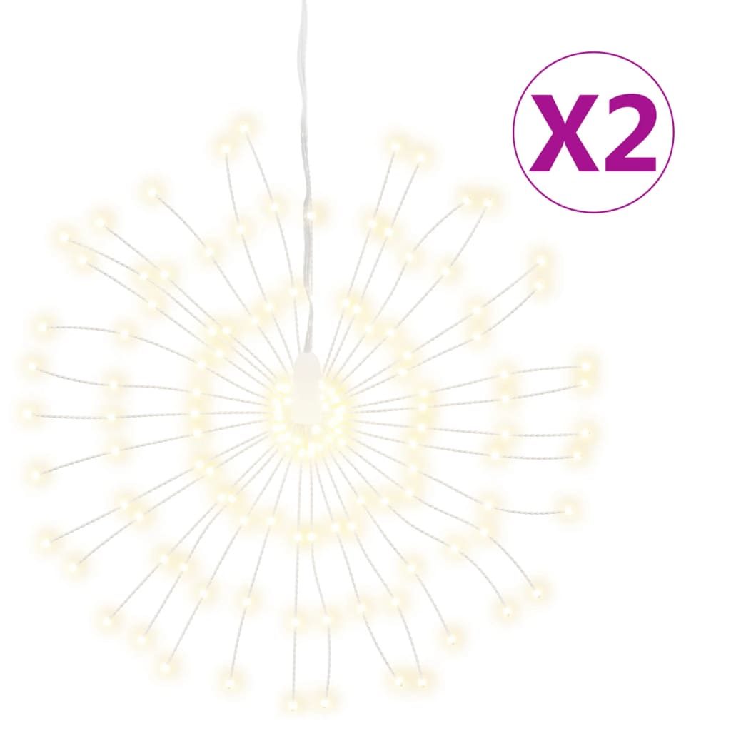 vidaXL Éclairage de fête 2 pièces 140 LED chaudes 17 cm