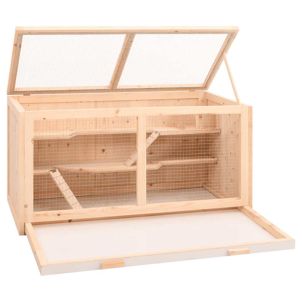 vidaXL Hamsterkooi 104x52x54 cm massief vurenhout