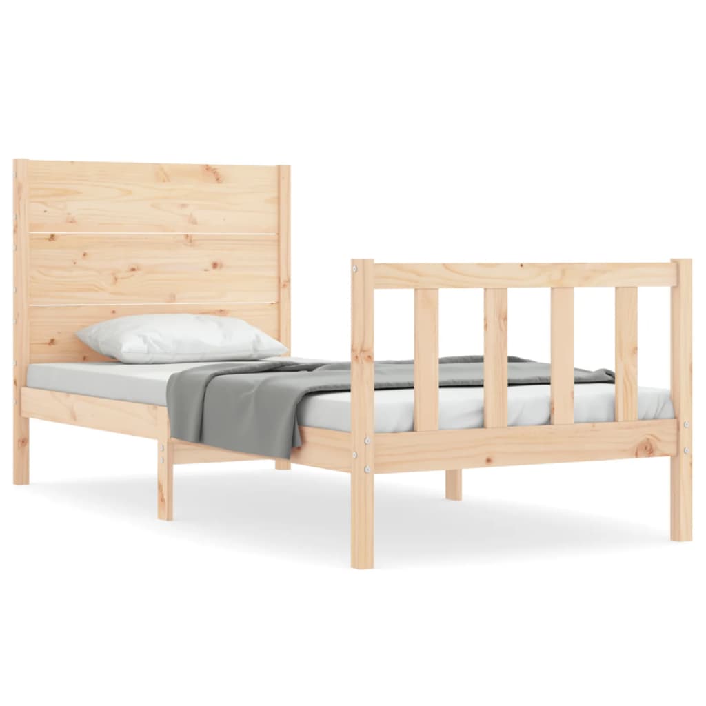 vidaXL Bedframe met hoofdbord massief hout