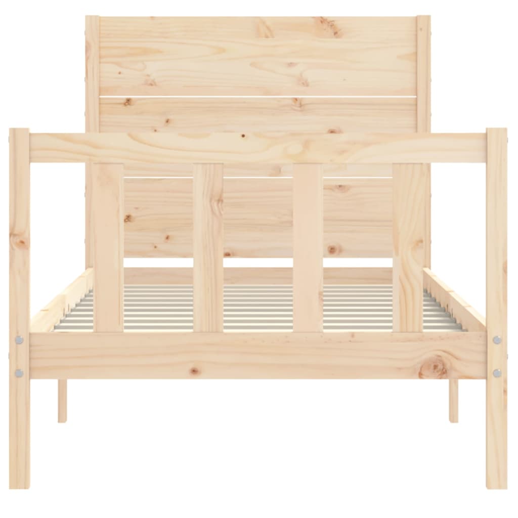 vidaXL Bedframe met hoofdbord massief hout