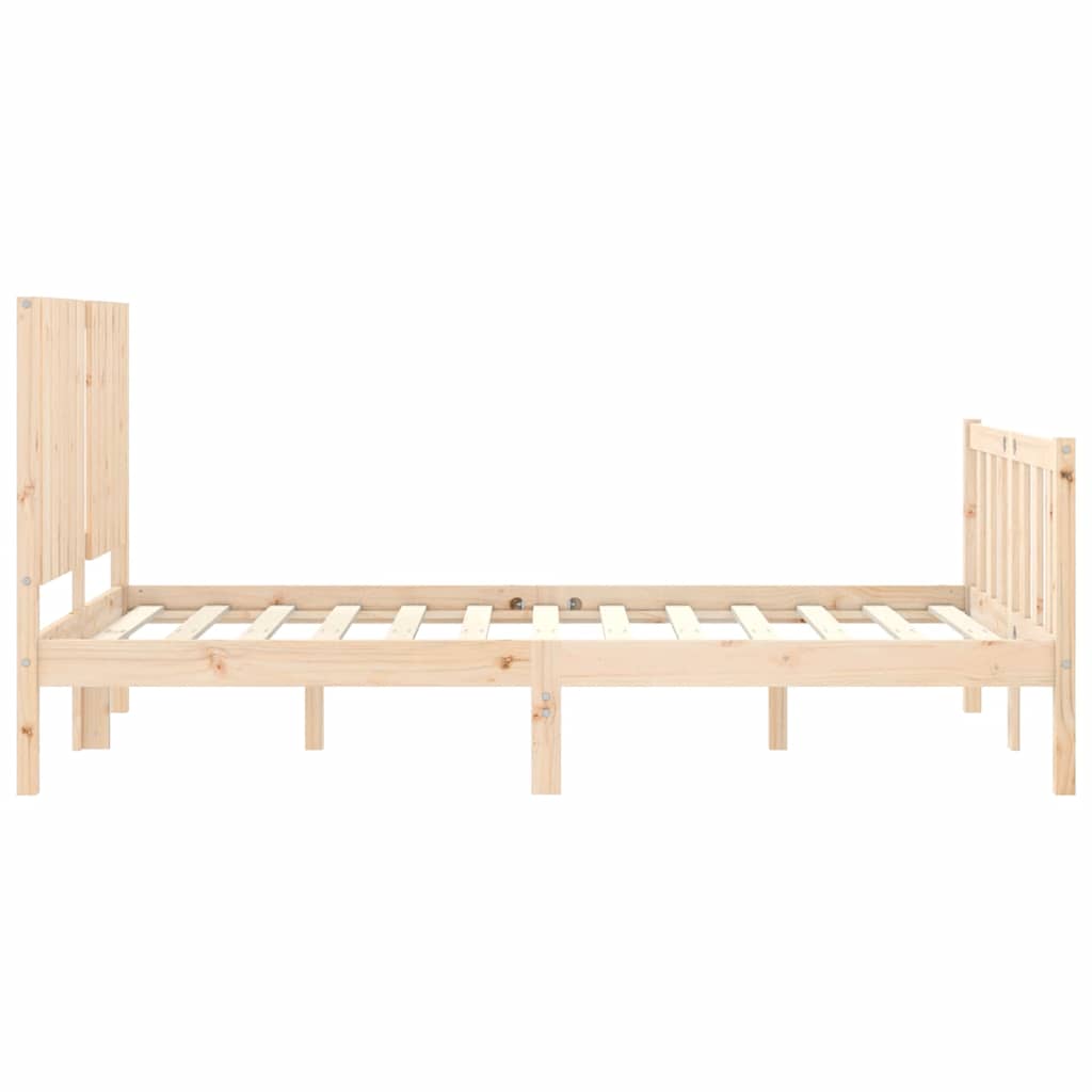 vidaXL Bed Frame with Headboard Solid Wood