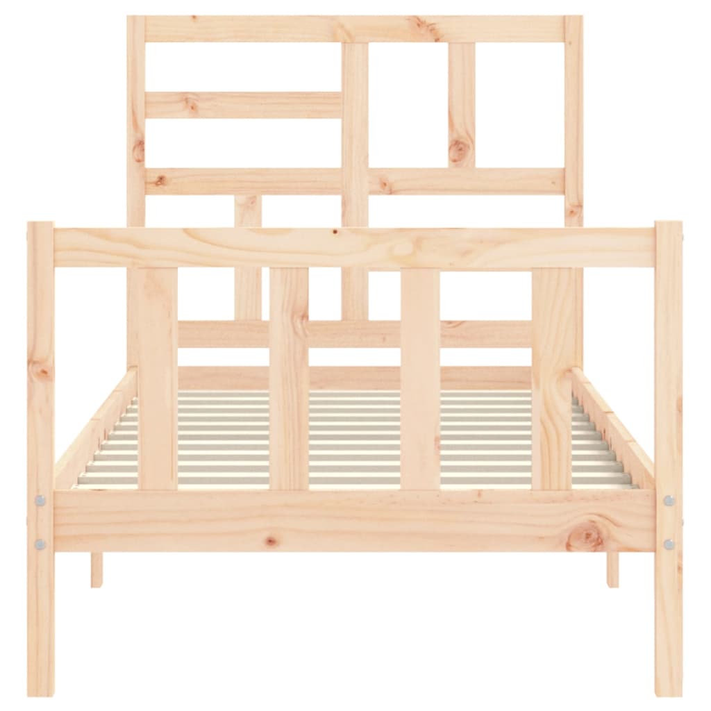 vidaXL Bed Frame with Headboard Solid Wood