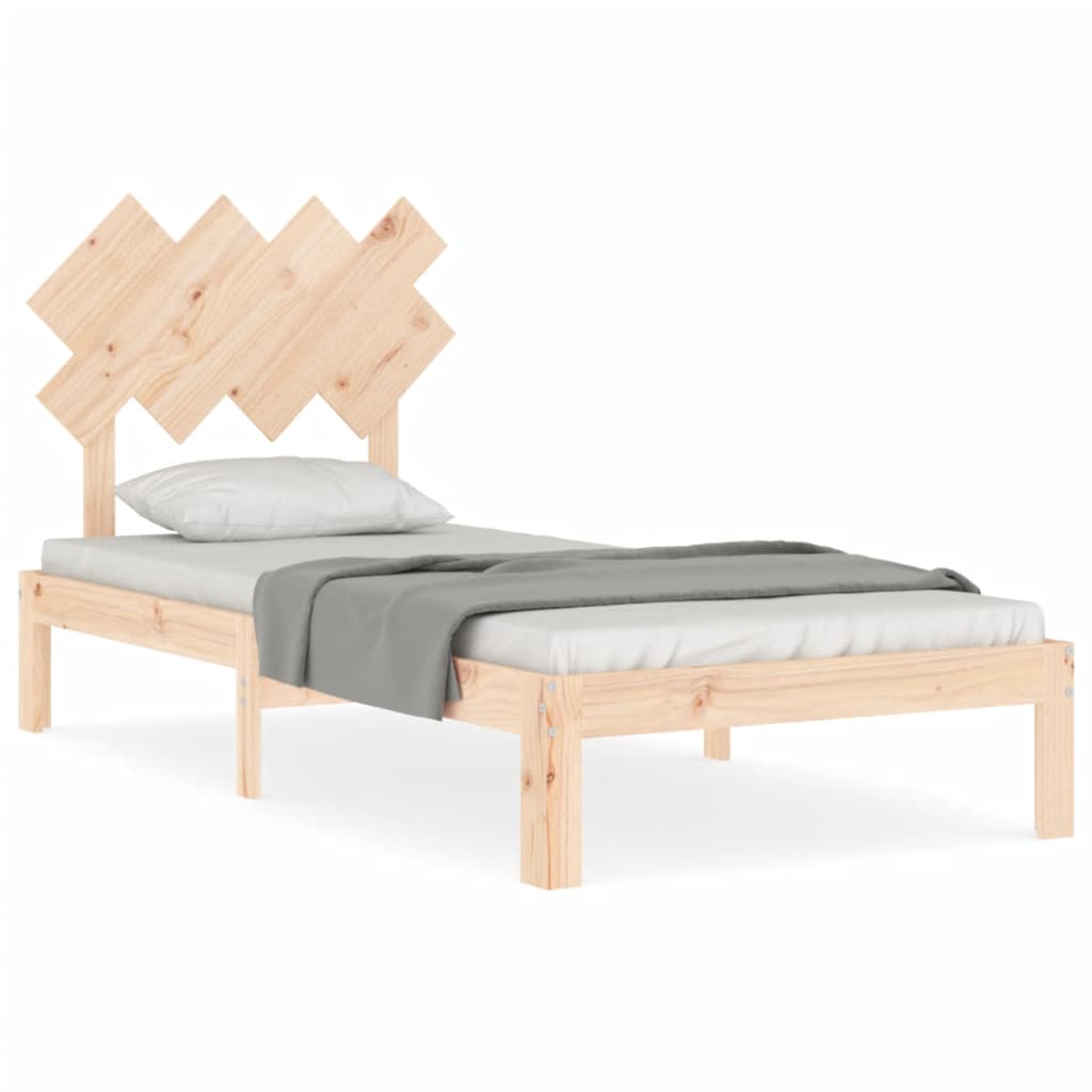 vidaXL Bed Frame with Headboard Solid Wood