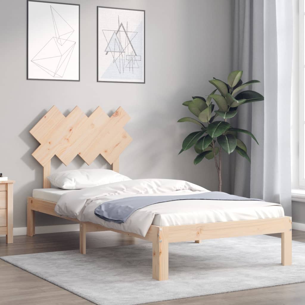 vidaXL Bed Frame with Headboard Solid Wood