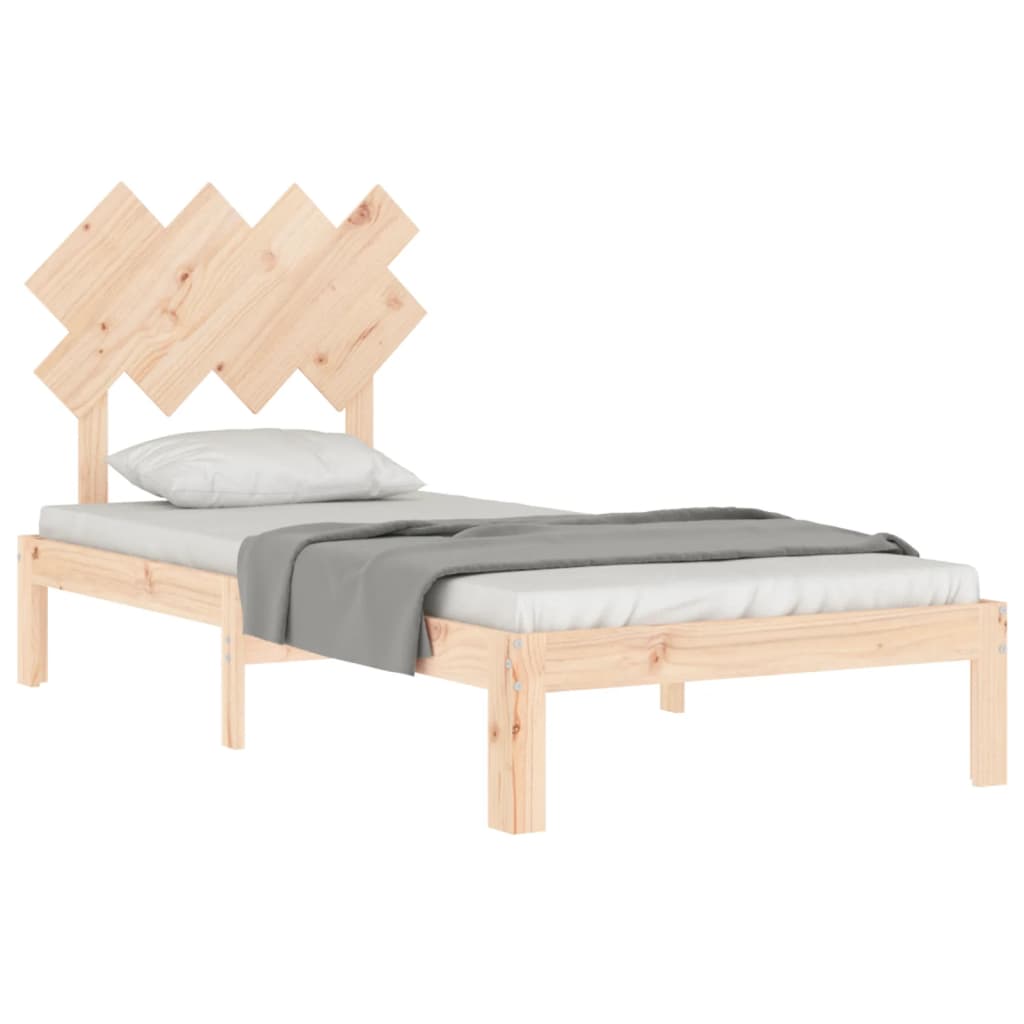 vidaXL Bed Frame with Headboard Solid Wood