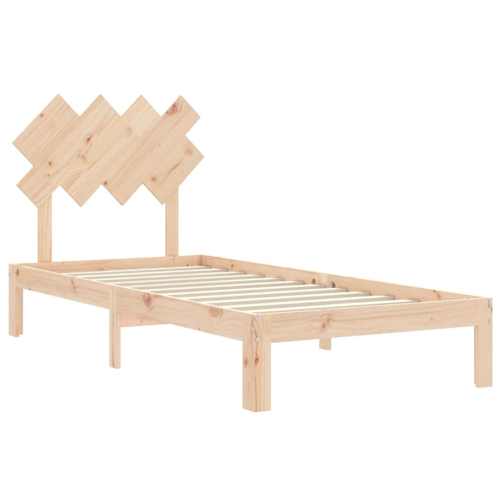 vidaXL Bed Frame with Headboard Solid Wood