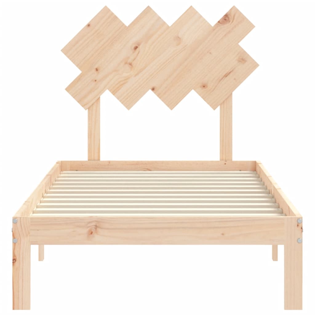 vidaXL Bed Frame with Headboard Solid Wood