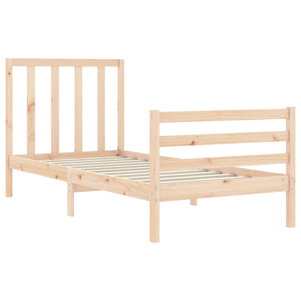vidaXL Bed Frame with Headboard Solid Wood