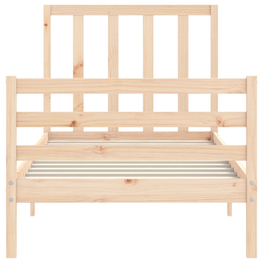 vidaXL Bed Frame with Headboard Solid Wood