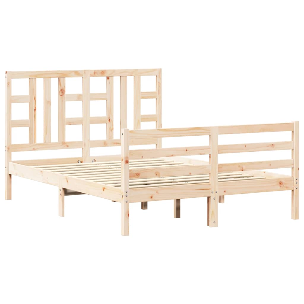 vidaXL Bedframe met hoofdbord massief hout