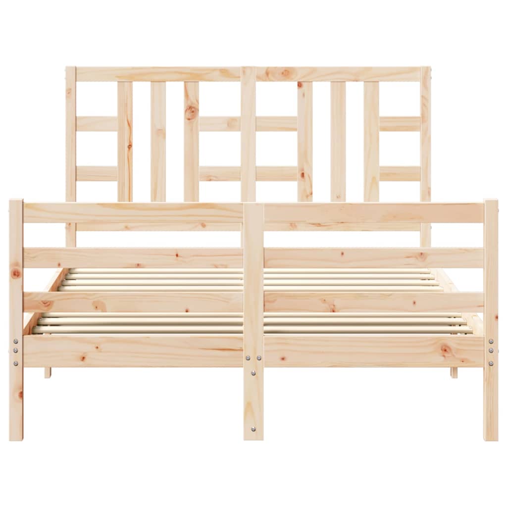 vidaXL Bedframe met hoofdbord massief hout