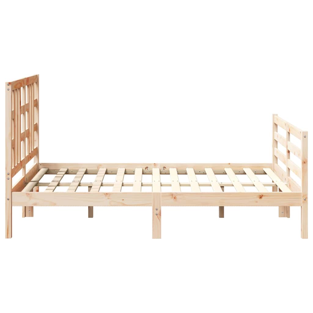 vidaXL Bedframe met hoofdbord massief hout