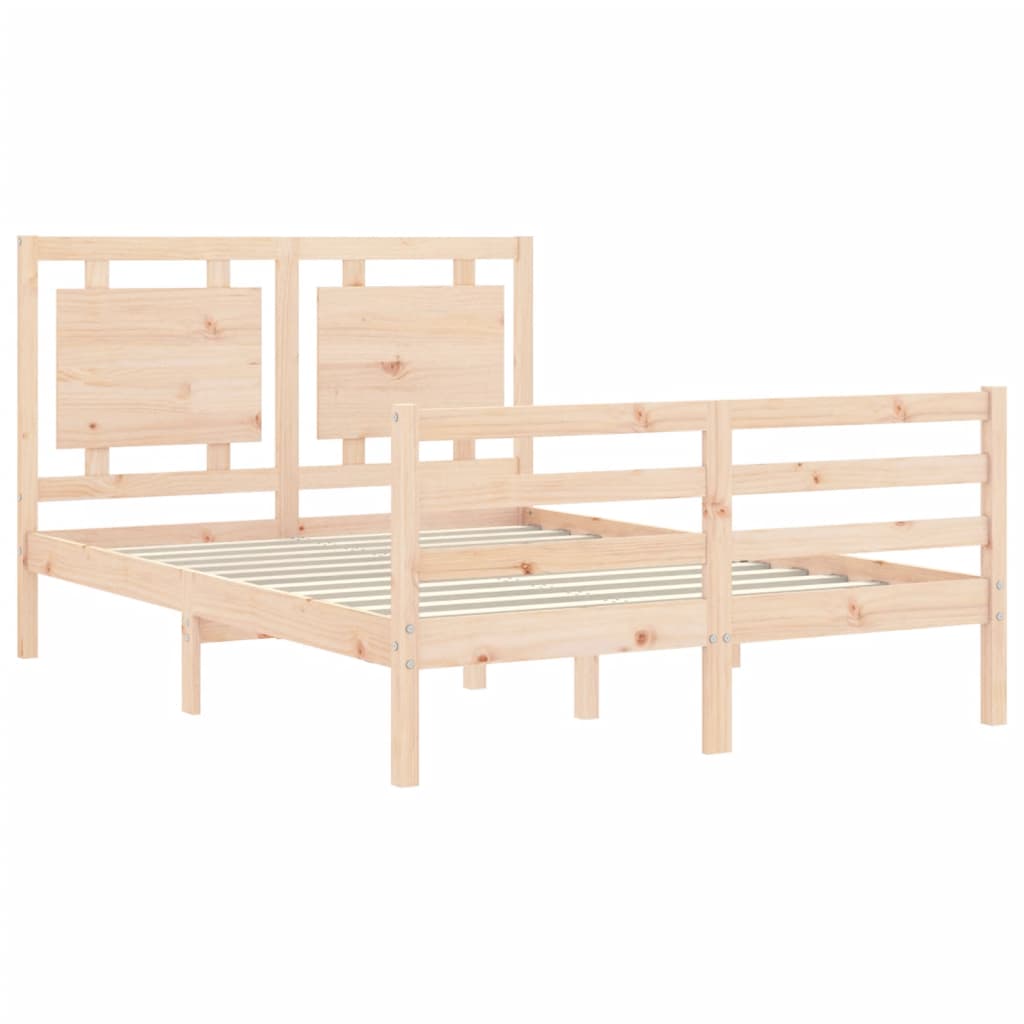 vidaXL Bed Frame with Headboard Solid Wood