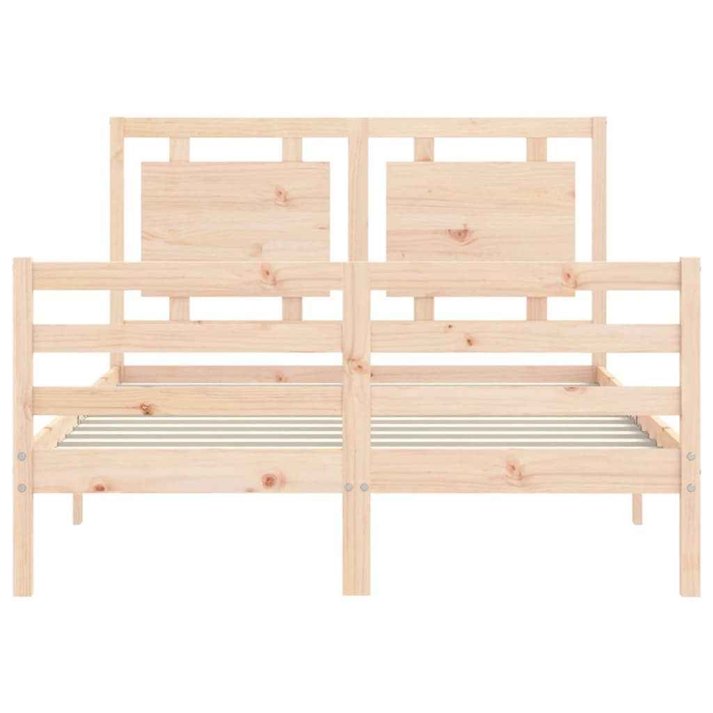vidaXL Bed Frame with Headboard Solid Wood