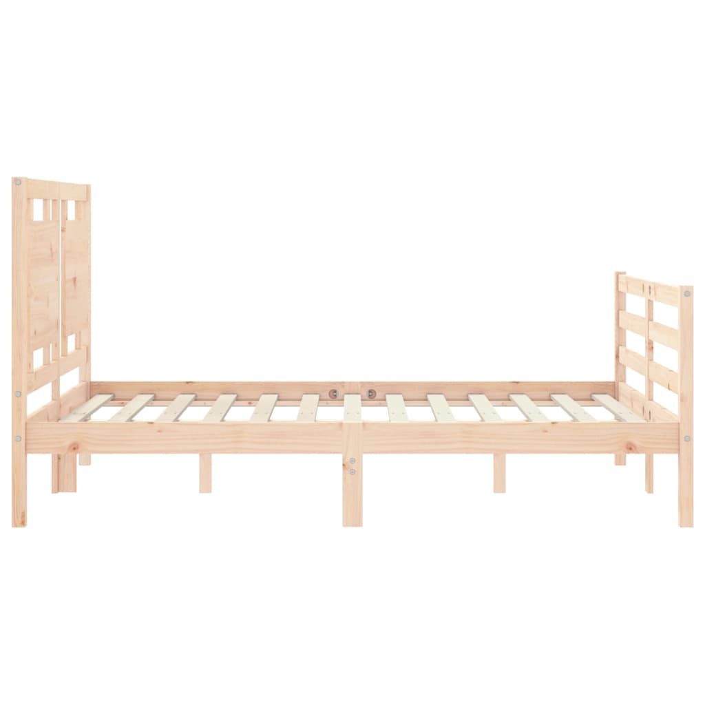 vidaXL Bed Frame with Headboard Solid Wood