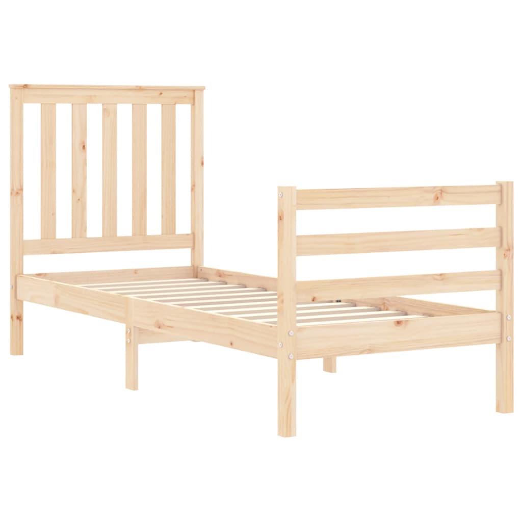 vidaXL Bed Frame with Headboard Solid Wood