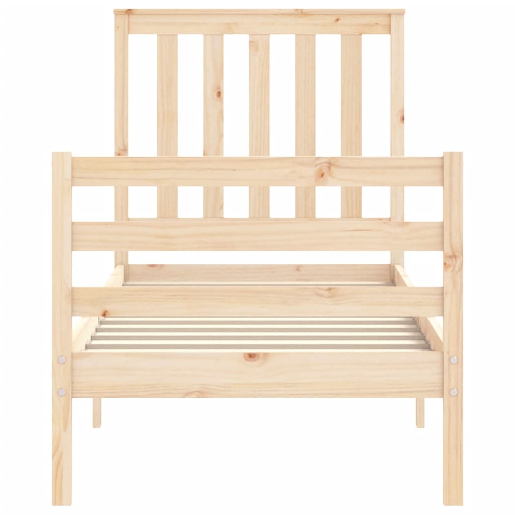 vidaXL Bed Frame with Headboard Solid Wood