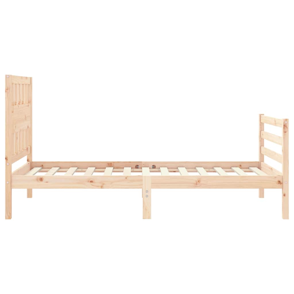 vidaXL Bed Frame with Headboard Solid Wood