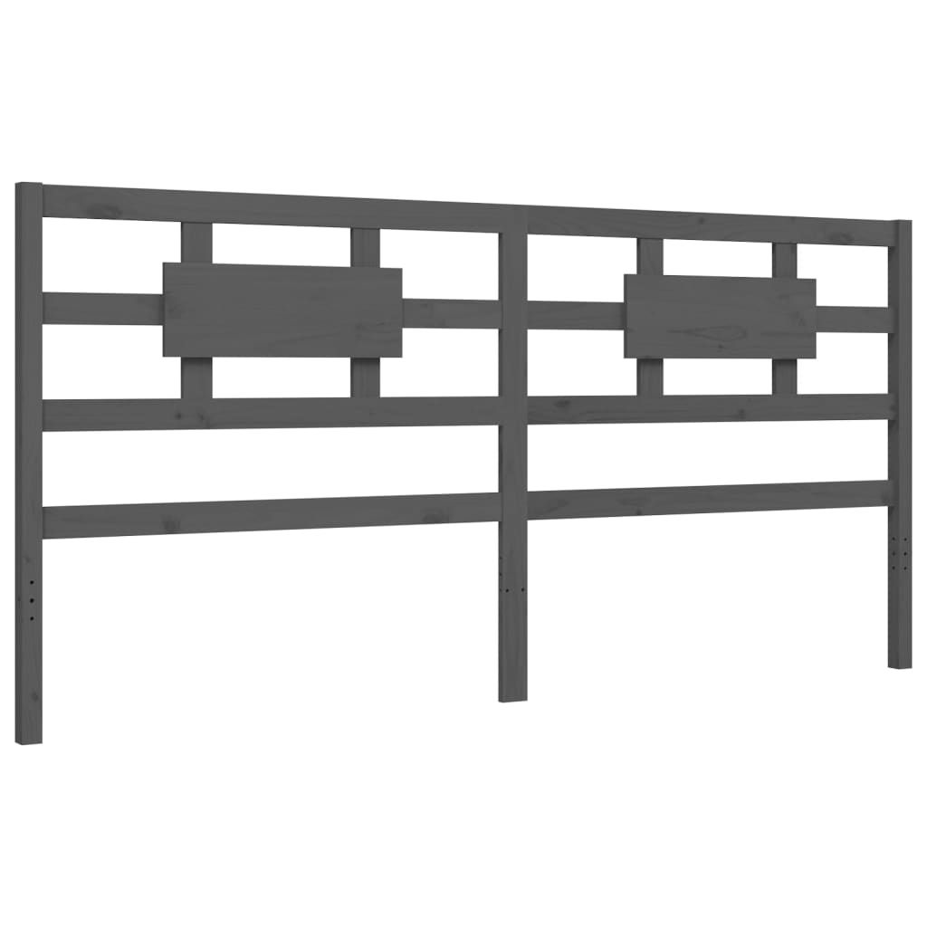 vidaXL Cadre de lit avec dessus de lit massif sans gris 200x200 cm