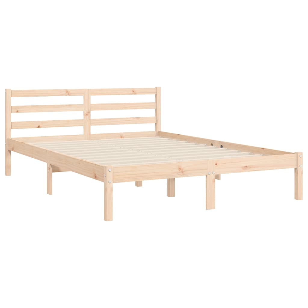 vidaXL Bed Frame with Headboard Solid Wood