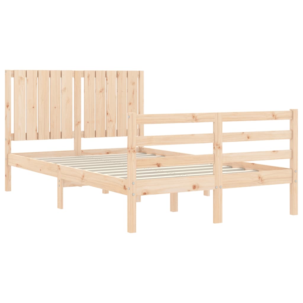 vidaXL Bed Frame with Headboard Solid Wood