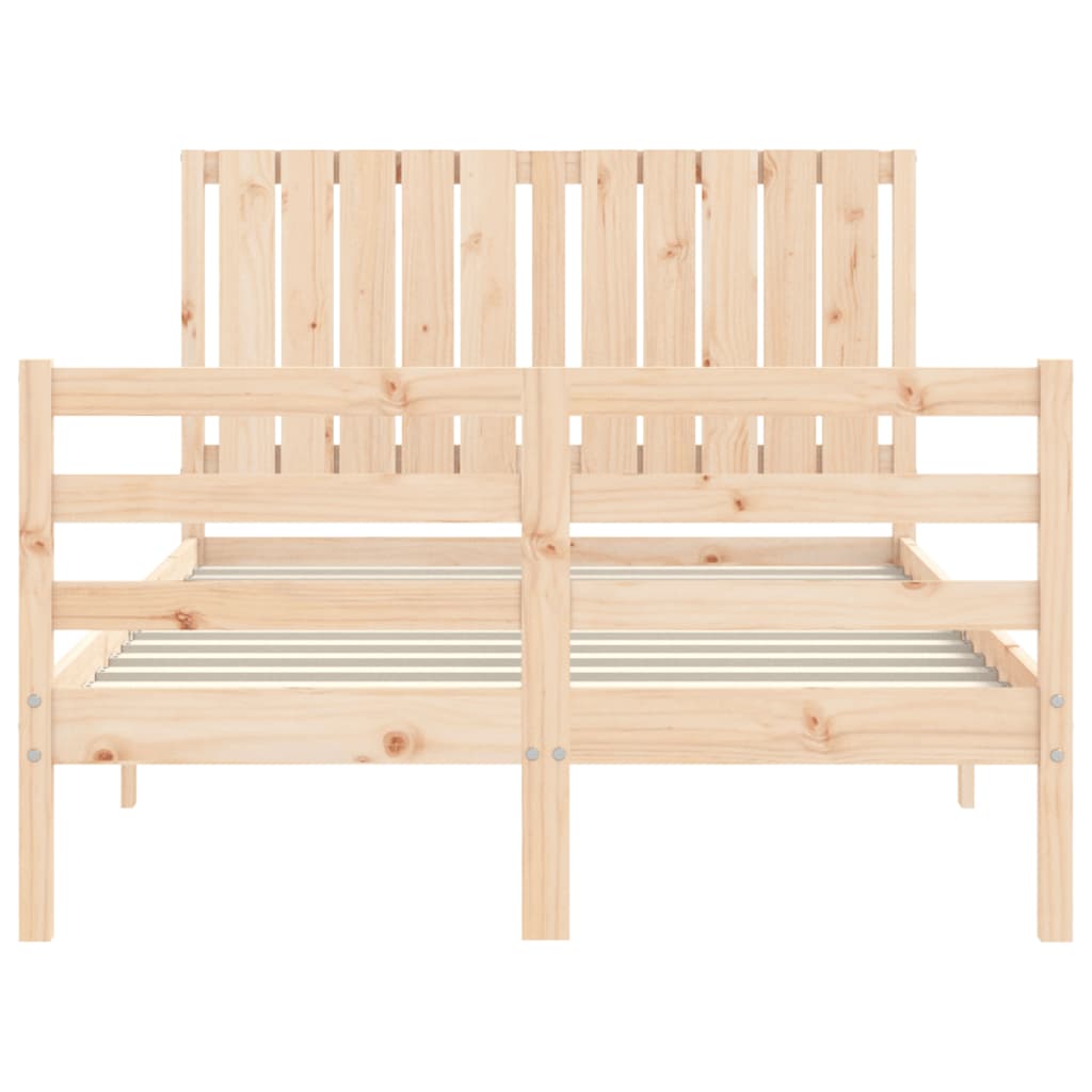vidaXL Bed Frame with Headboard Solid Wood