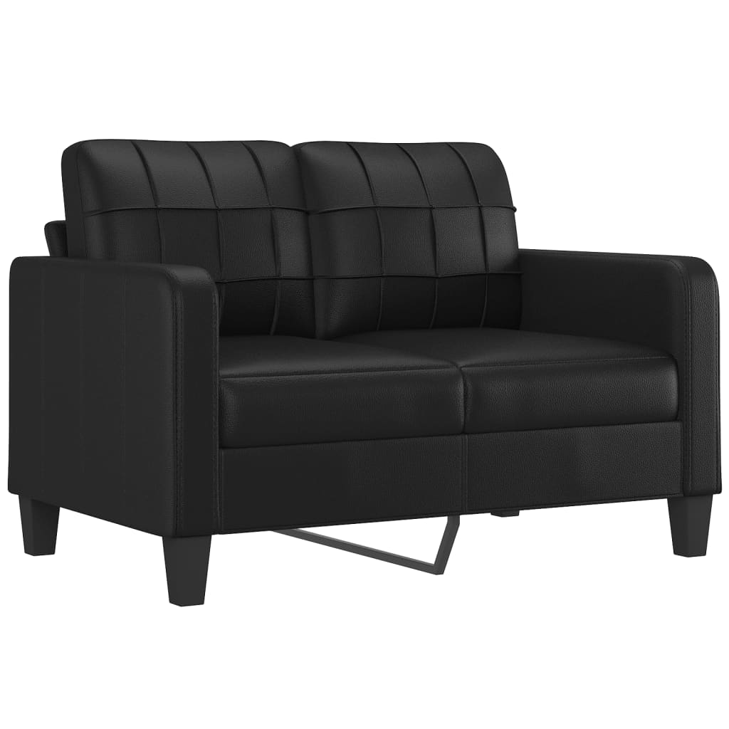 vidaXL Tweezitsbank met sierkussens 120 cm kunstleer zwart