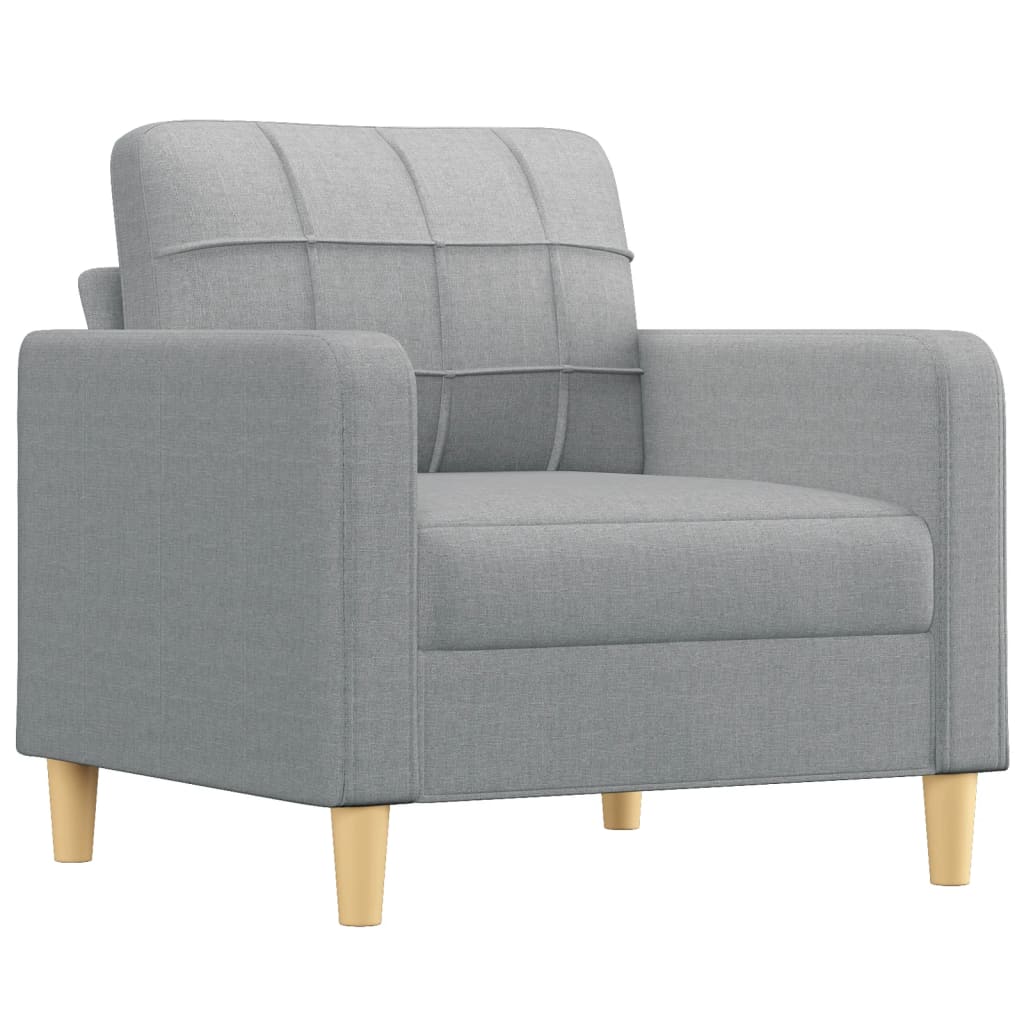 vidaXL Fauteuil met voetenbank 60 cm stof lichtgrijs