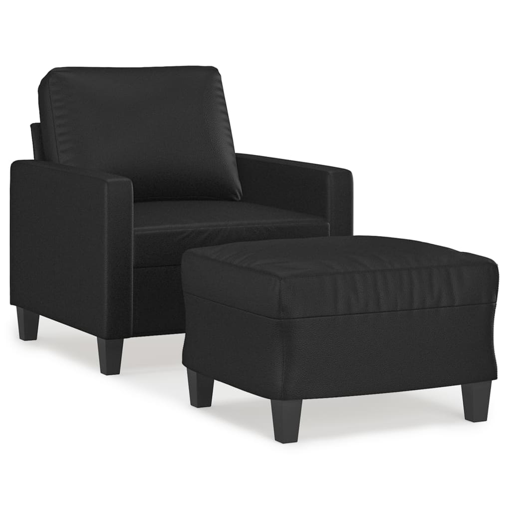 vidaXL Fauteuil avec banque de rangement 60 cm noir d'art