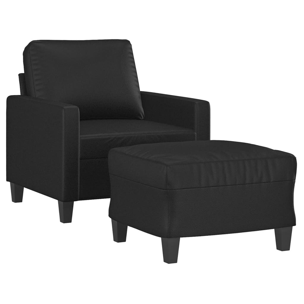 vidaXL Fauteuil avec banque de rangement 60 cm noir d'art
