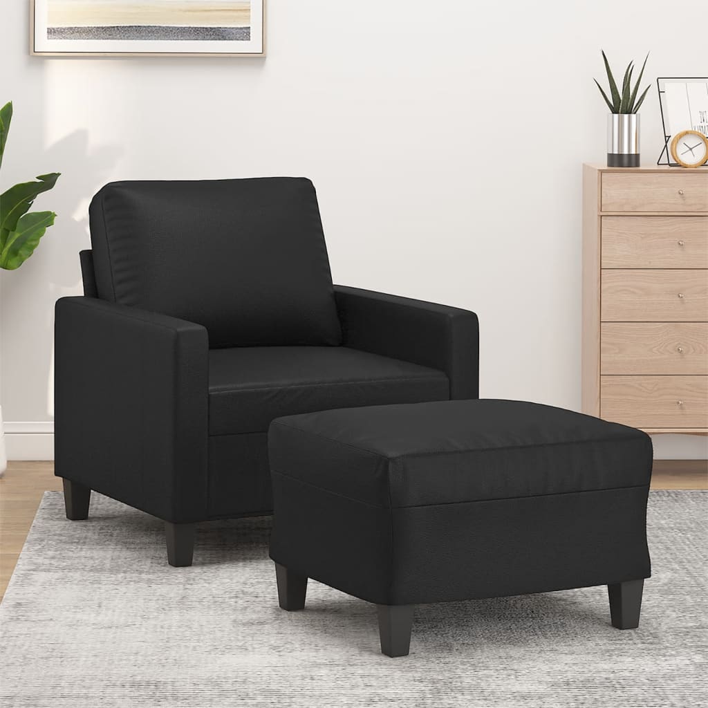 vidaXL Fauteuil avec banque de rangement 60 cm noir d'art
