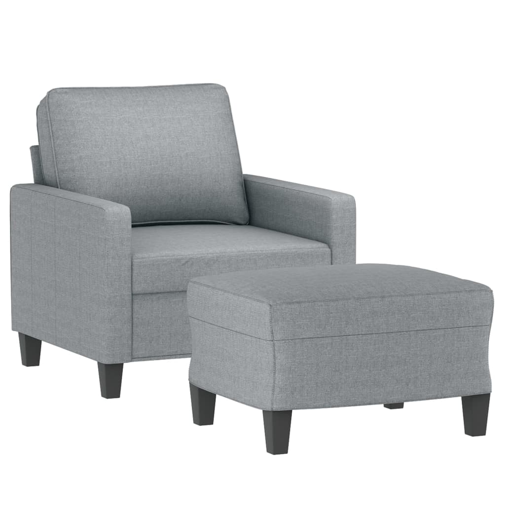 vidaXL Fauteuil avec banque de rangement 60 cm gris gris