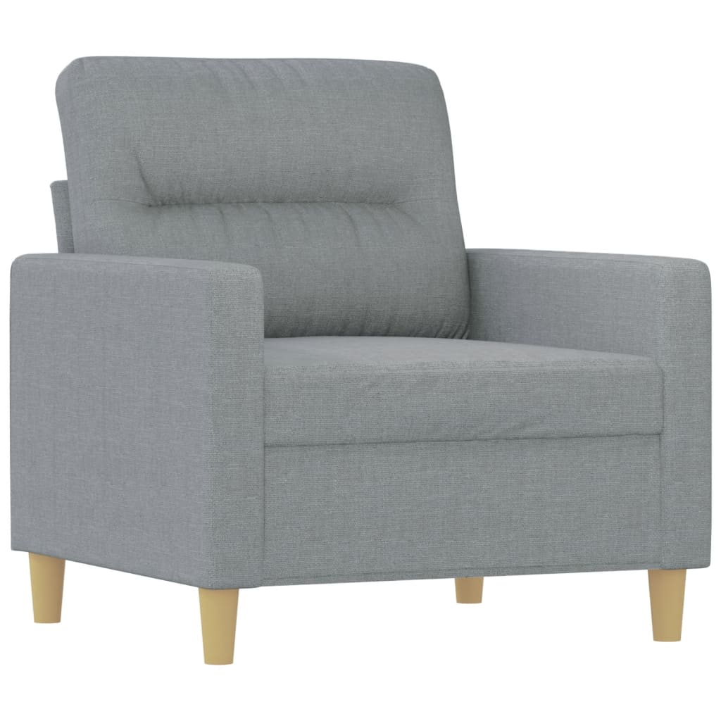 vidaXL Fauteuil met voetenbank 60 cm stof lichtgrijs