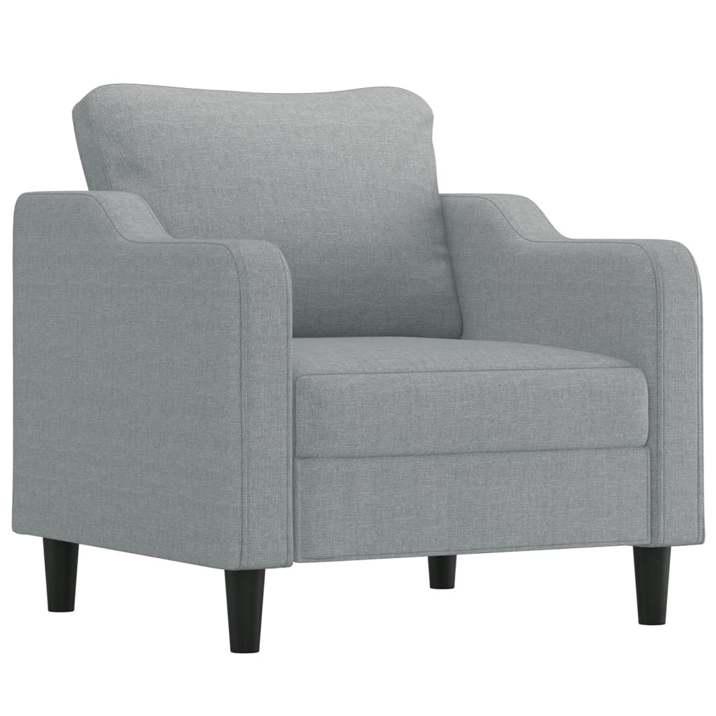 vidaXL Fauteuil met voetenbank 60 cm stof lichtgrijs