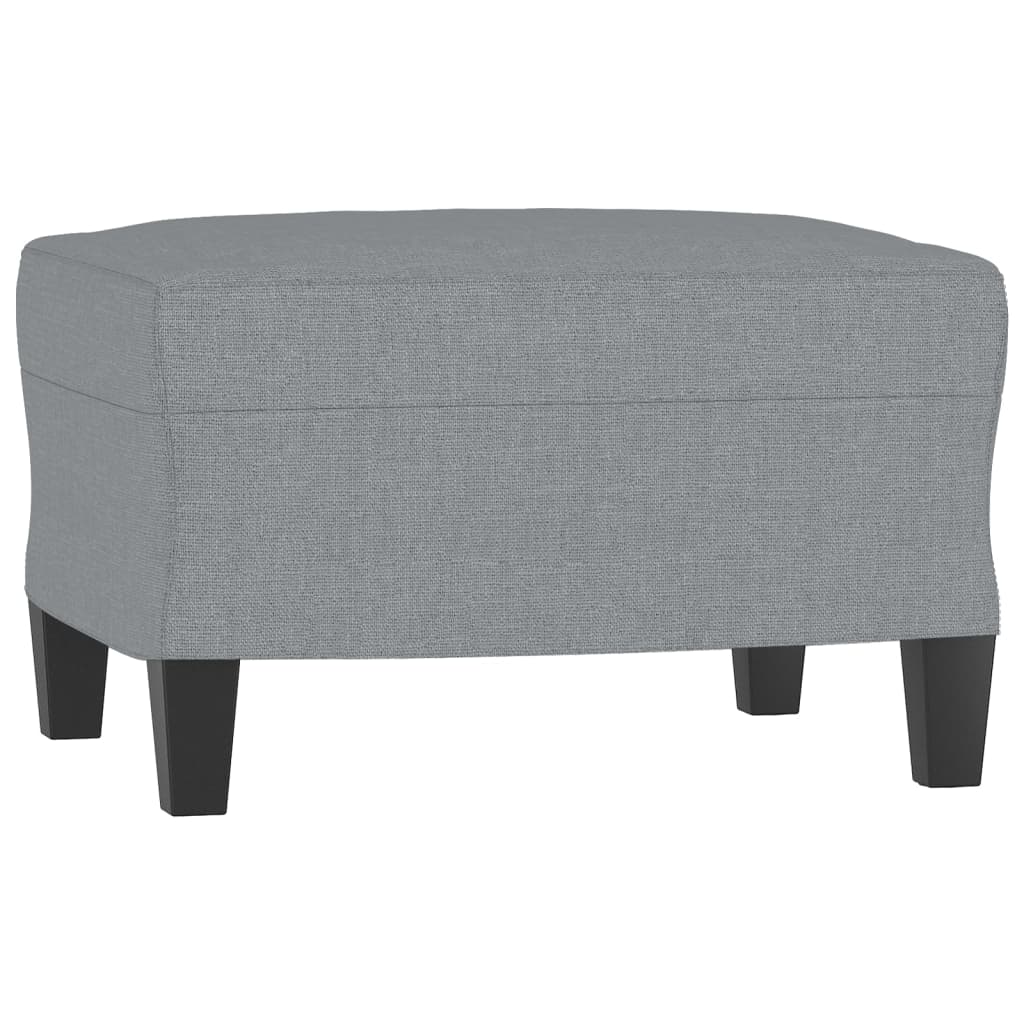 vidaXL Fauteuil met voetenbank 60 cm stof lichtgrijs
