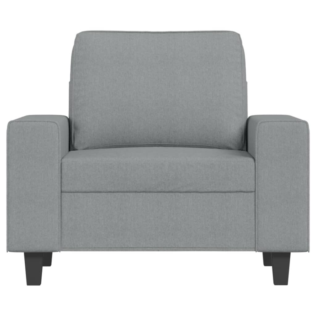 vidaXL Fauteuil met voetenbank 60 cm stof lichtgrijs