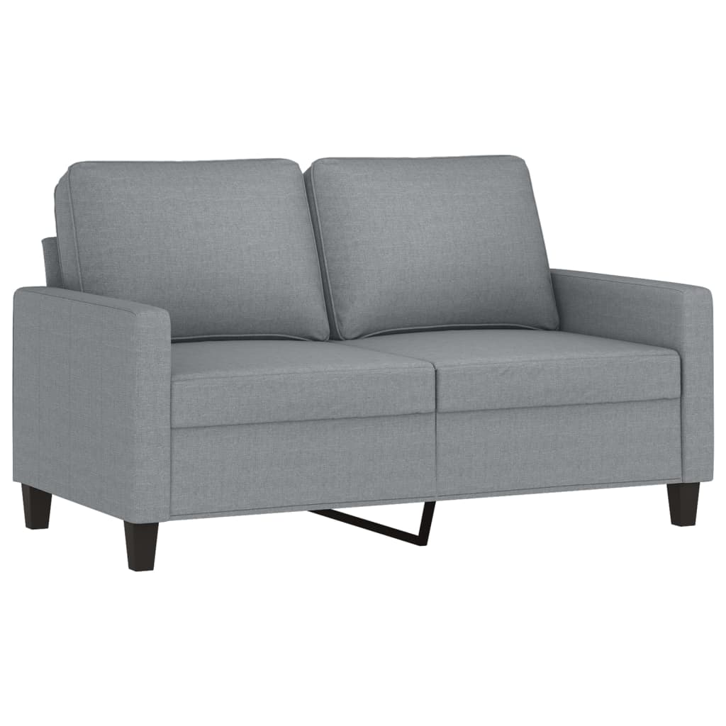 vidaXL 2-delige Loungeset met kussens stof lichtgrijs