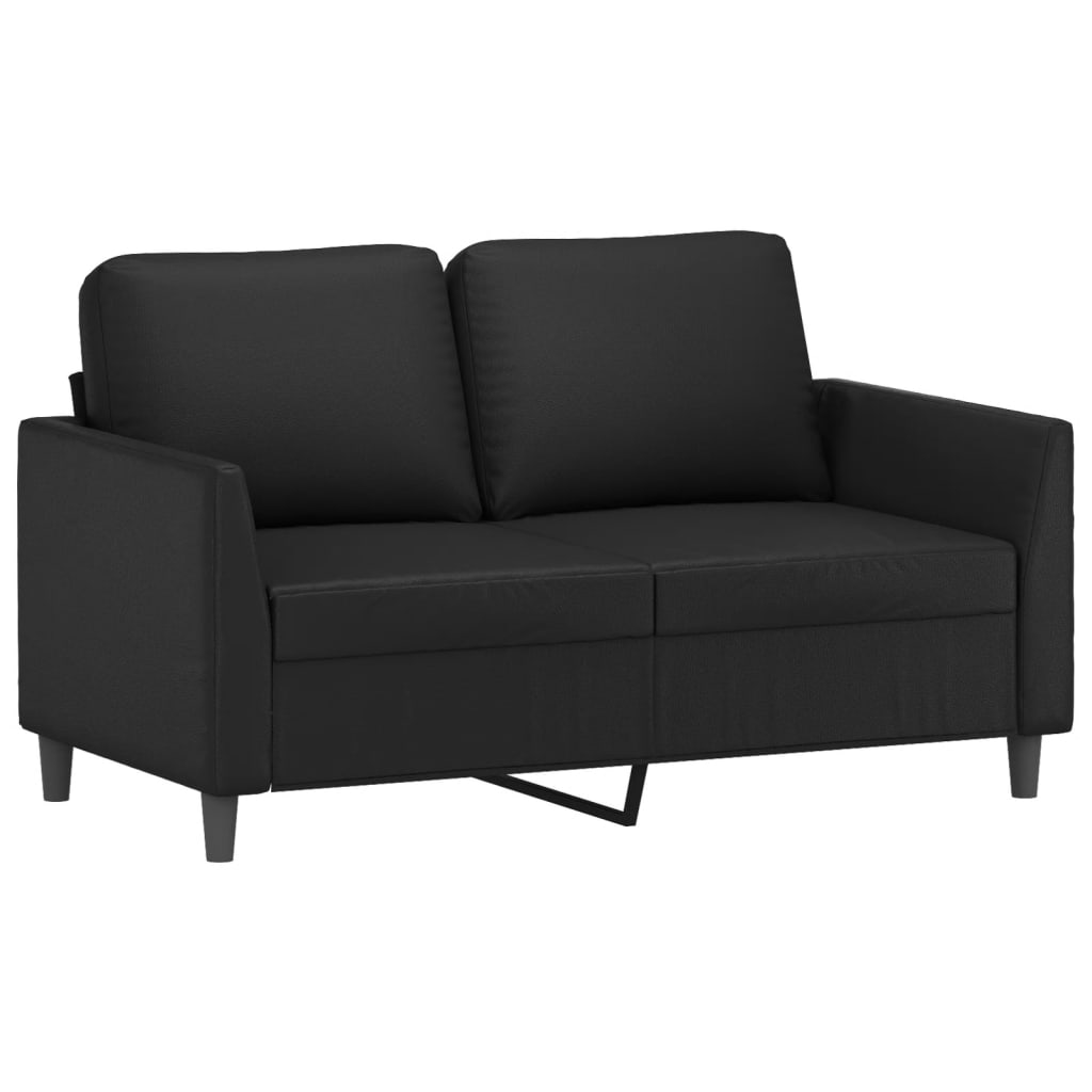 vidaXL 2-delige Loungeset met kussens kunstleer zwart