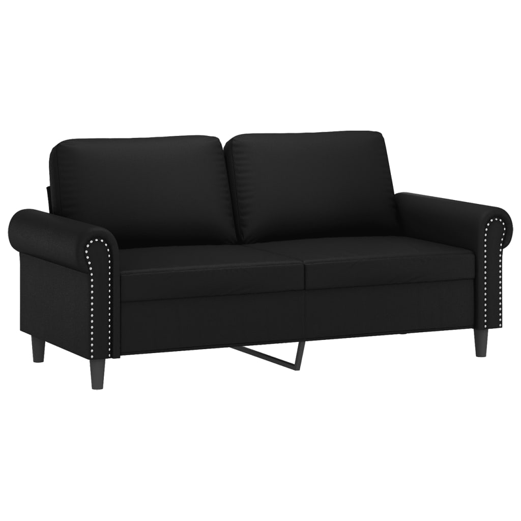 vidaXL 2-delige Loungeset met kussens kunstleer zwart
